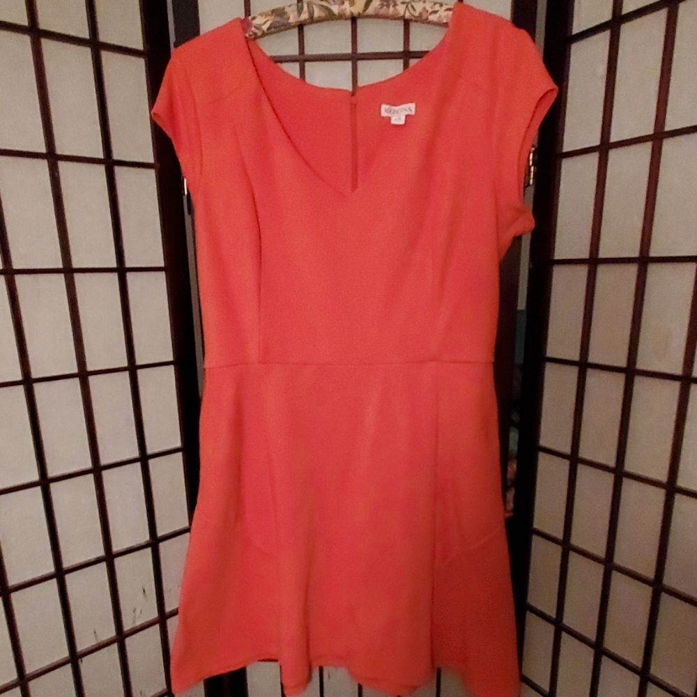 Merona Coral Skater Dress with Pockets! Size L